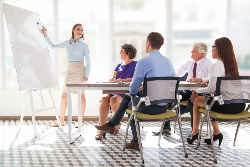 Group of people attending a meeting